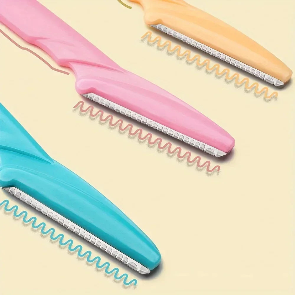 30/12/10 Peças Ferramentas de Barbear para Sobrancelhas Conjunto de Cores Aleatórias Lâmina Multiusos e Facial com Capa de Precisão e Segurança