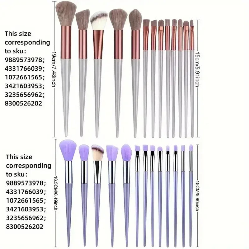 Conjunto de 13 pincéis de maquilhagem com cerdas sintéticas de nylon premium - macios, delicados e livres de crueldade para uma base, blush e pó impecáveis.