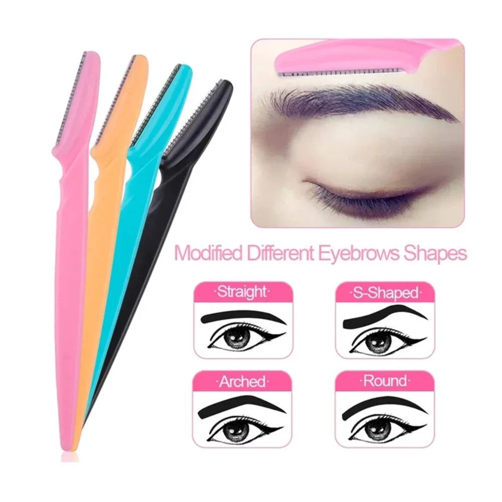 30/12/10 Peças Ferramentas de Barbear para Sobrancelhas Conjunto de Cores Aleatórias Lâmina Multiusos e Facial com Capa de Precisão e Segurança