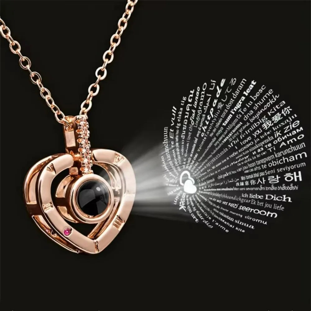 SUMENG 2025 New Couple Necklace, Symbol Of Love, Love Language Text, Gift For The Other Half Lovers' Jewelry