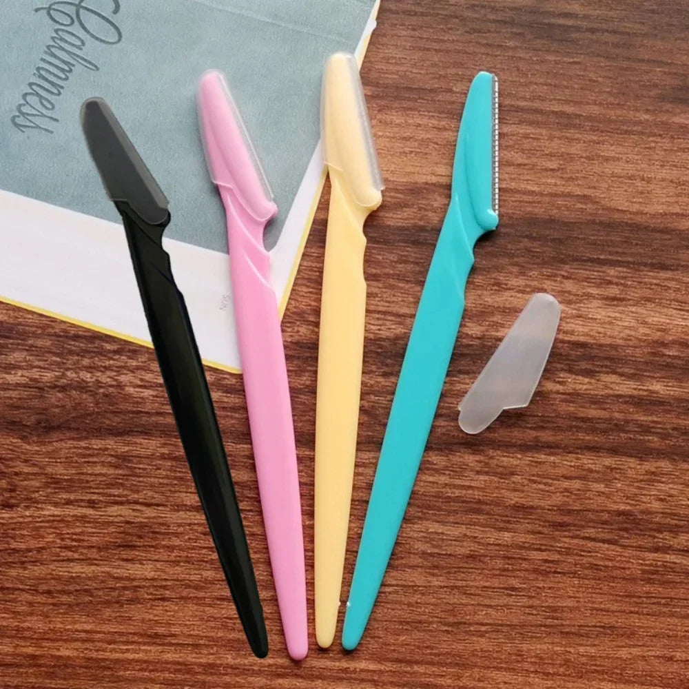 30/12/10 Pcs Eyebrow Razor Tools Random Color Set Multipurpose  And Facial Razor With Precision Cover Safety
