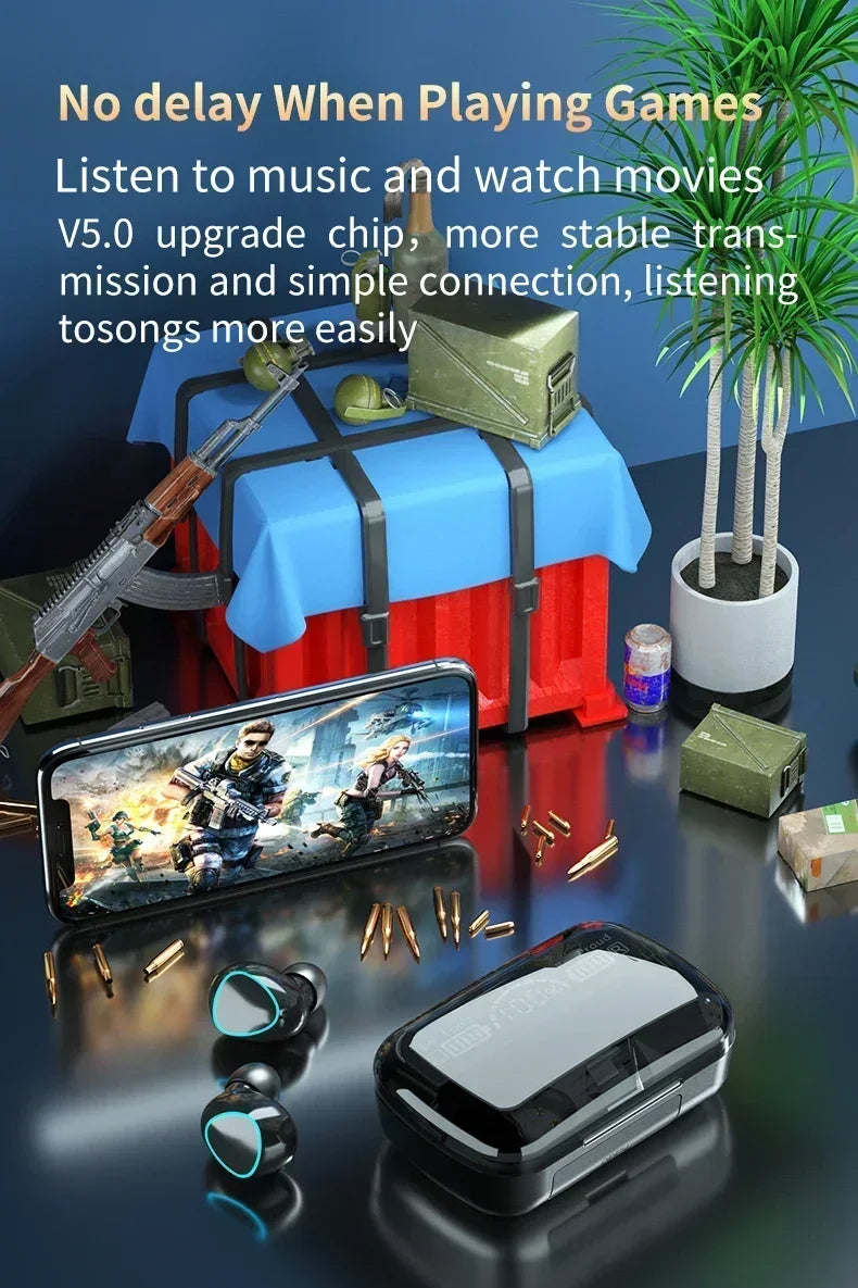 Auscultadores originais M10 Bluetooth sem fios, desportivos, estéreo, com cancelamento de ruído, microfone e altifalante, coluna de som gaming