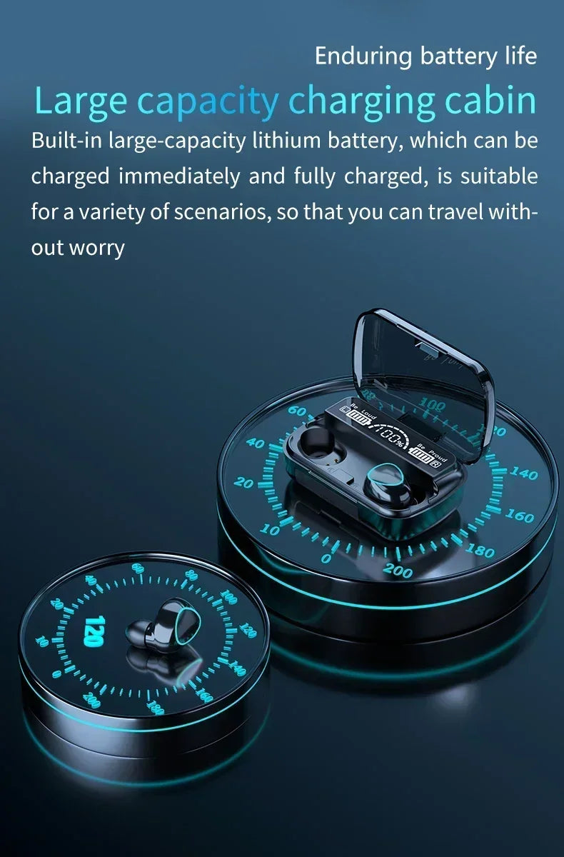 Auscultadores originais M10 Bluetooth sem fios, desportivos, estéreo, com cancelamento de ruído, microfone e altifalante, coluna de som gaming