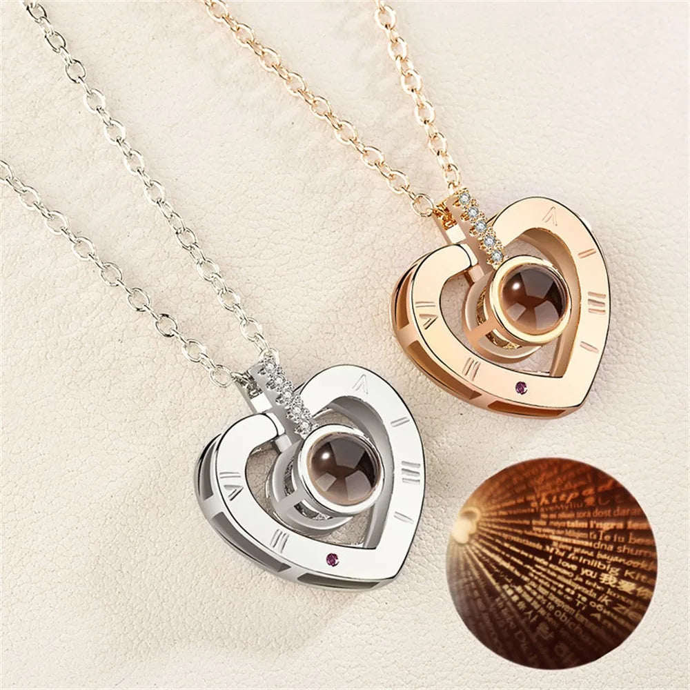 SUMENG 2025 New Couple Necklace, Symbol Of Love, Love Language Text, Gift For The Other Half Lovers' Jewelry