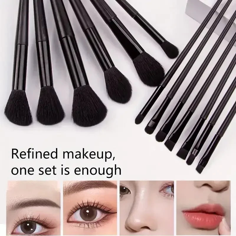 Conjunto de 13 pincéis de maquilhagem com cerdas sintéticas de nylon premium - macios, delicados e livres de crueldade para uma base, blush e pó impecáveis.