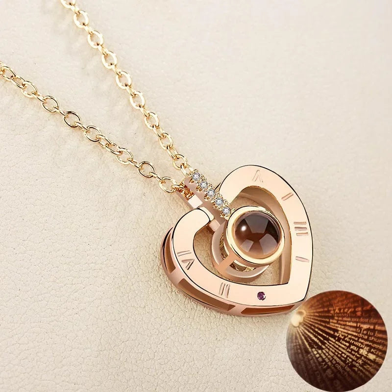 SUMENG 2025 New Couple Necklace, Symbol Of Love, Love Language Text, Gift For The Other Half Lovers' Jewelry