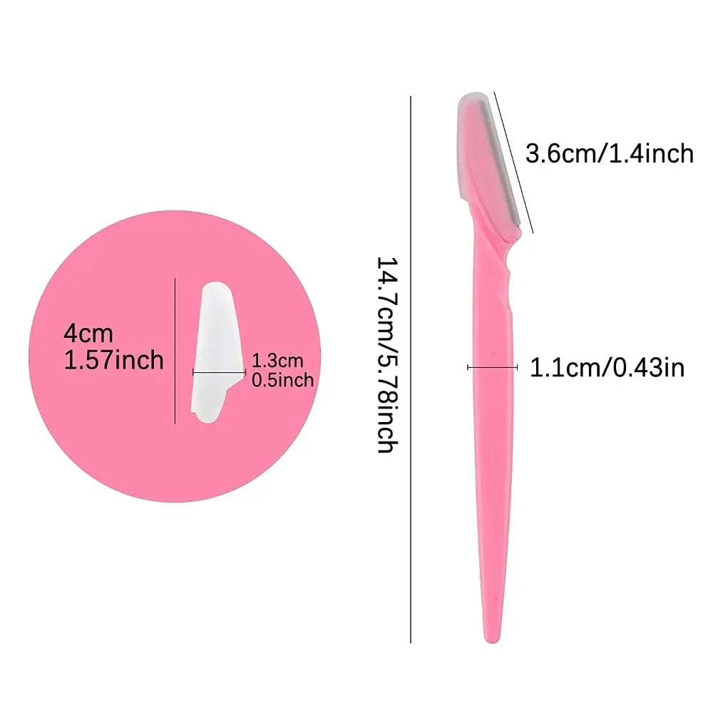 30/12/10 Pcs Eyebrow Razor Tools Random Color Set Multipurpose  And Facial Razor With Precision Cover Safety