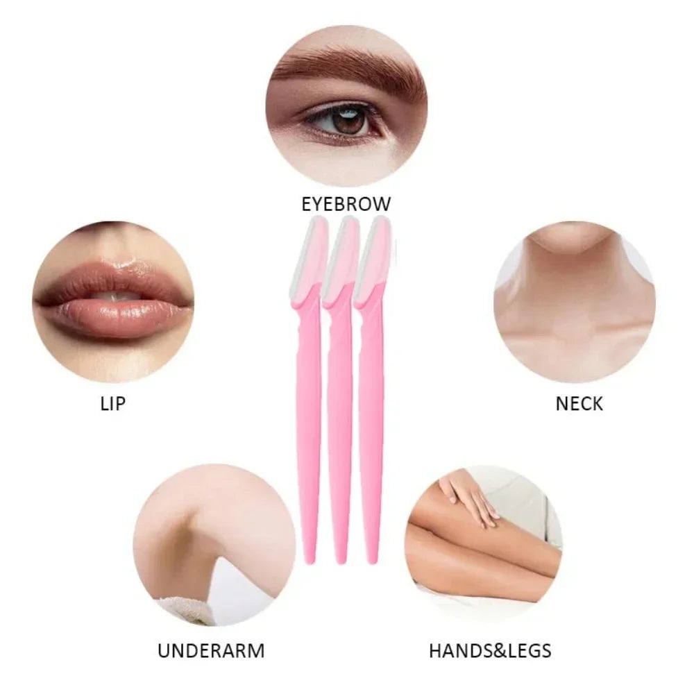 30/12/10 Pcs Eyebrow Razor Tools Random Color Set Multipurpose  And Facial Razor With Precision Cover Safety