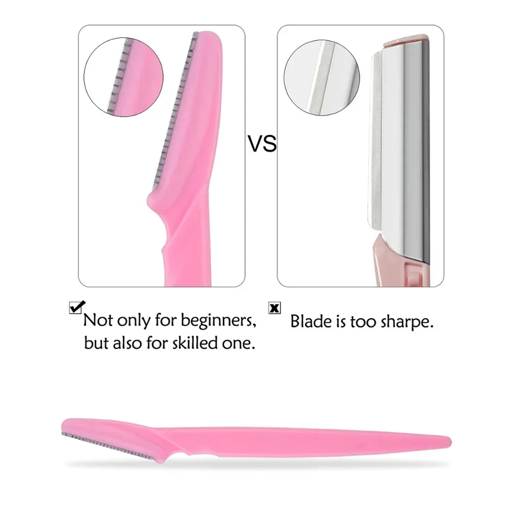 30/12/10 Pcs Eyebrow Razor Tools Random Color Set Multipurpose  And Facial Razor With Precision Cover Safety