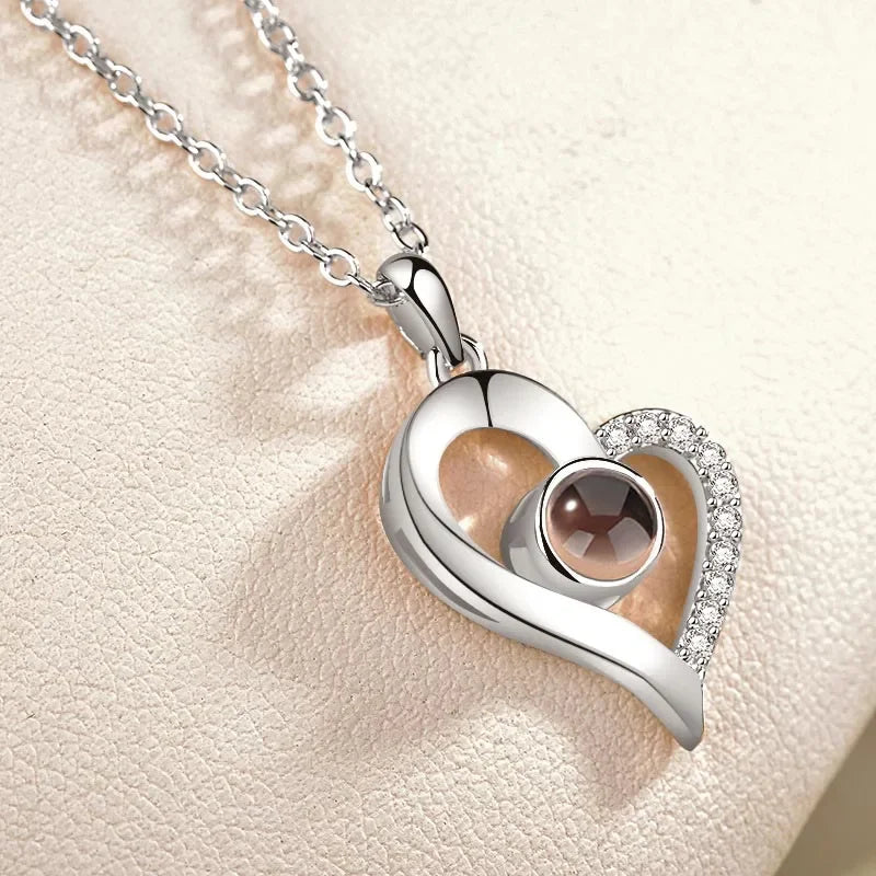 SUMENG 2025 New Couple Necklace, Symbol Of Love, Love Language Text, Gift For The Other Half Lovers' Jewelry