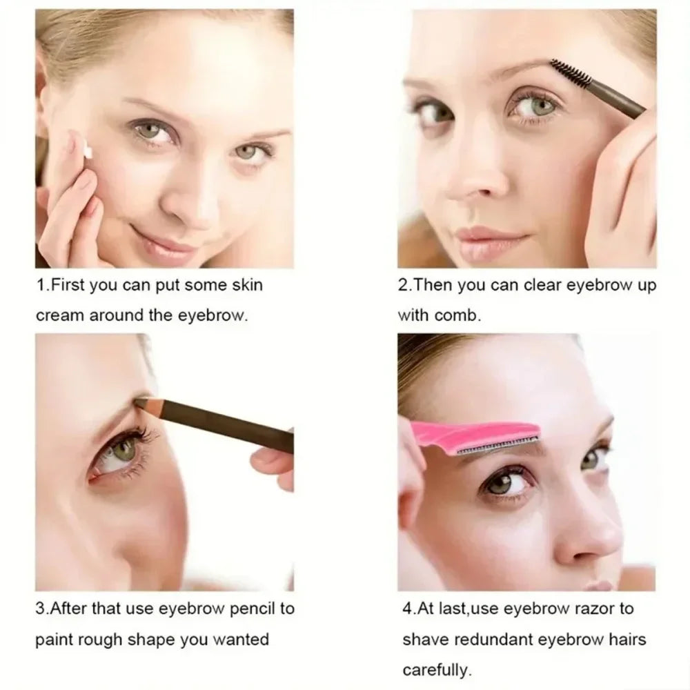 30/12/10 Pcs Eyebrow Razor Tools Random Color Set Multipurpose  And Facial Razor With Precision Cover Safety