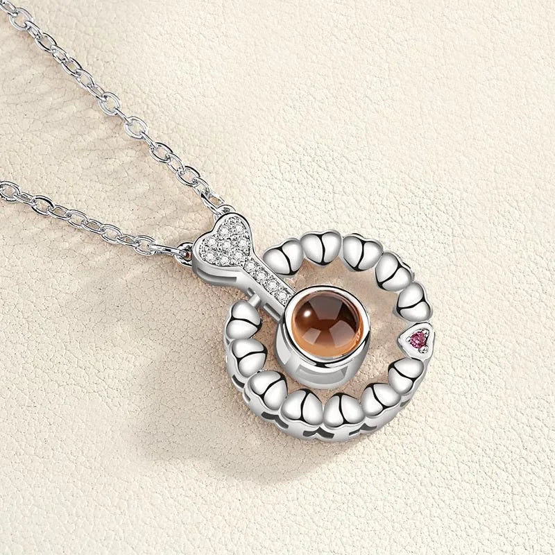 SUMENG 2025 New Couple Necklace, Symbol Of Love, Love Language Text, Gift For The Other Half Lovers' Jewelry