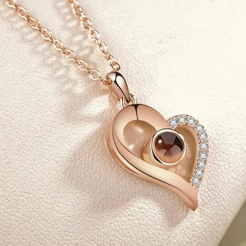 SUMENG 2025 New Couple Necklace, Symbol Of Love, Love Language Text, Gift For The Other Half Lovers' Jewelry
