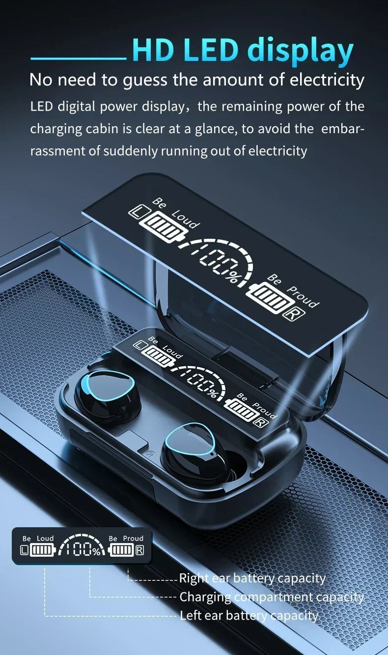 Auscultadores originais M10 Bluetooth sem fios, desportivos, estéreo, com cancelamento de ruído, microfone e altifalante, coluna de som gaming