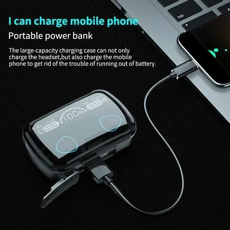 Auscultadores originais M10 Bluetooth sem fios, desportivos, estéreo, com cancelamento de ruído, microfone e altifalante, coluna de som gaming