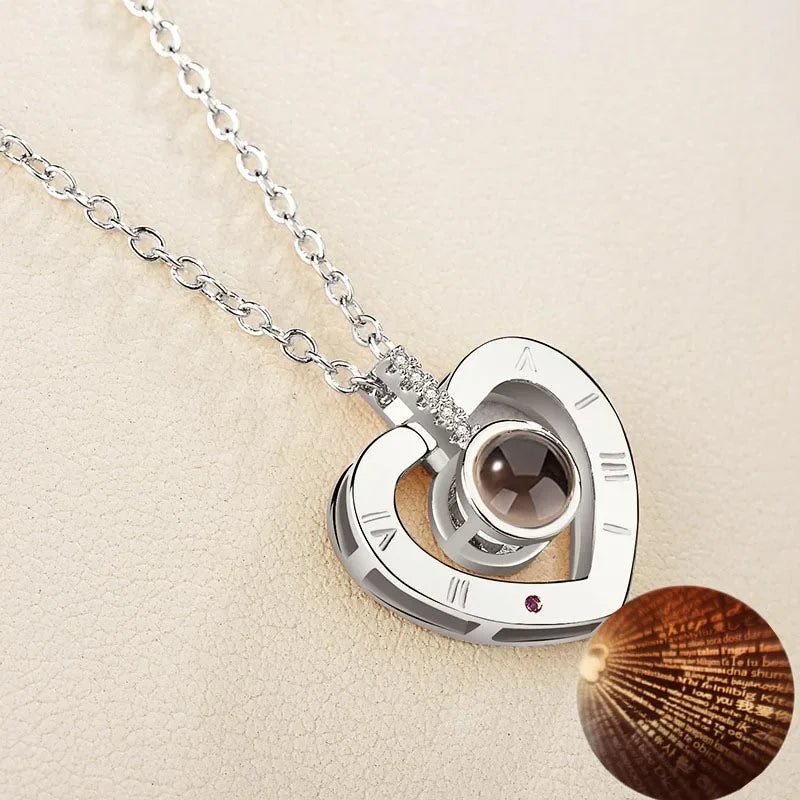 SUMENG 2025 New Couple Necklace, Symbol Of Love, Love Language Text, Gift For The Other Half Lovers' Jewelry