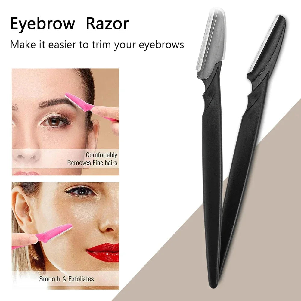30/12/10 Pcs Eyebrow Razor Tools Random Color Set Multipurpose  And Facial Razor With Precision Cover Safety