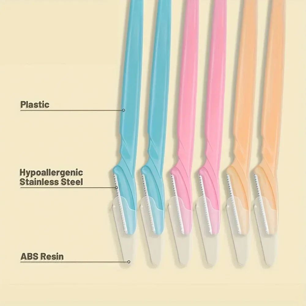 30/12/10 Pcs Eyebrow Razor Tools Random Color Set Multipurpose  And Facial Razor With Precision Cover Safety