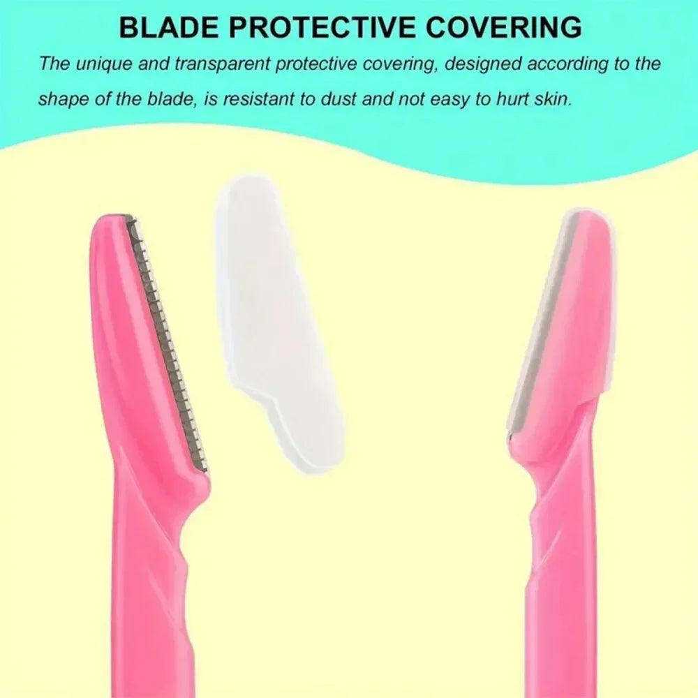 30/12/10 Pcs Eyebrow Razor Tools Random Color Set Multipurpose  And Facial Razor With Precision Cover Safety