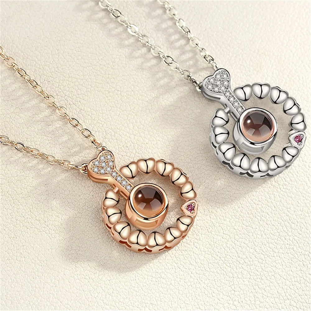 SUMENG 2025 New Couple Necklace, Symbol Of Love, Love Language Text, Gift For The Other Half Lovers' Jewelry