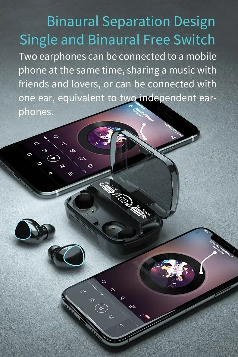 Auscultadores originais M10 Bluetooth sem fios, desportivos, estéreo, com cancelamento de ruído, microfone e altifalante, coluna de som gaming