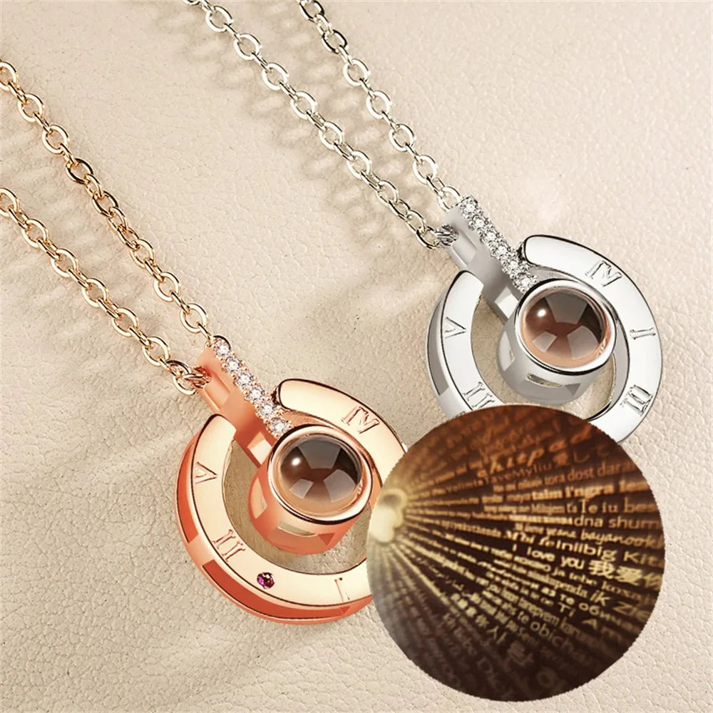 SUMENG 2025 New Couple Necklace, Symbol Of Love, Love Language Text, Gift For The Other Half Lovers' Jewelry